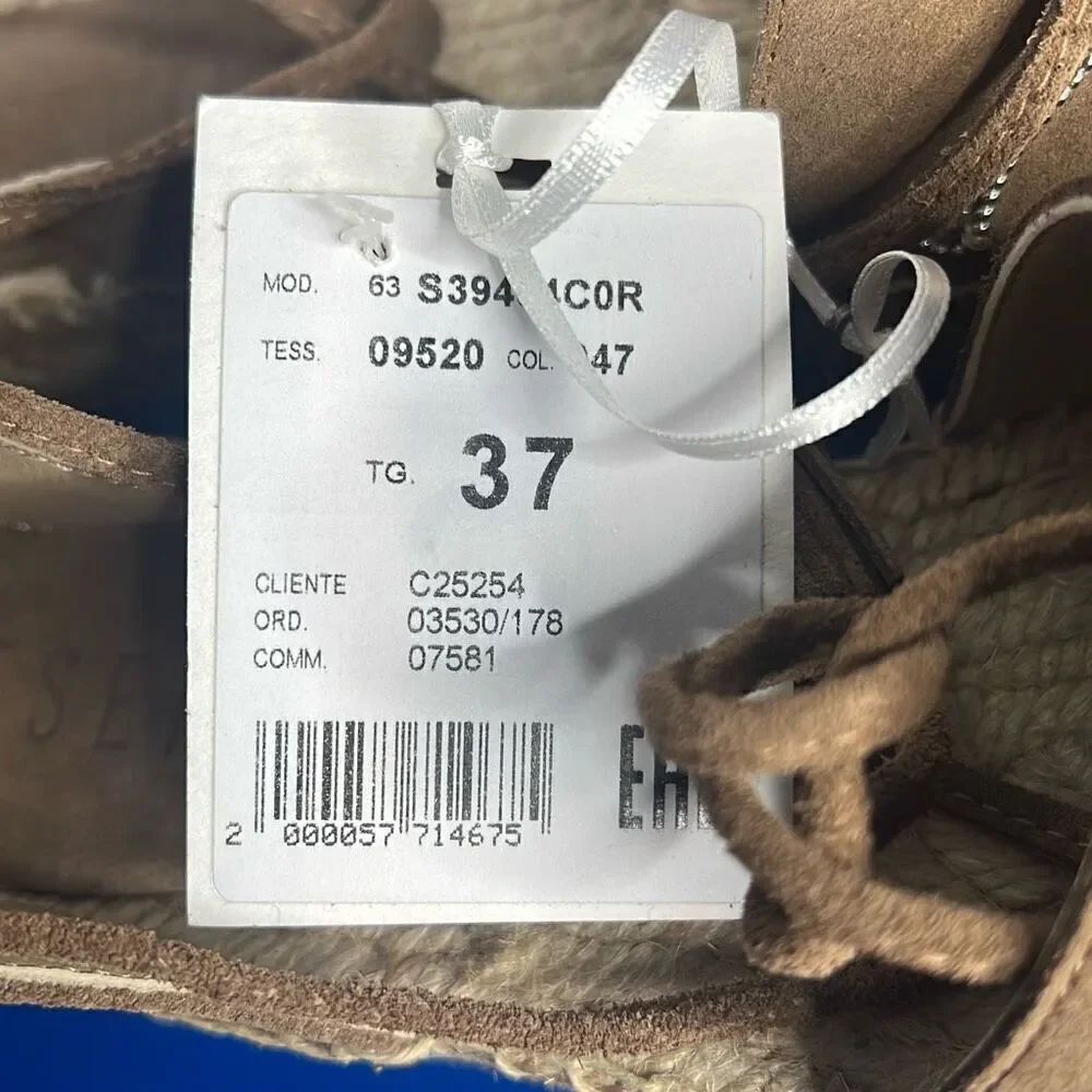 NIB Peserico Beige Suede Espadrilles